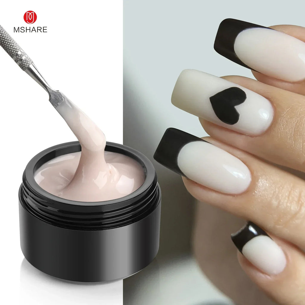 MSHARE Self-Leveling Builder Gel in a Jar – Medium Density Extension Gel for Nail Strengthening