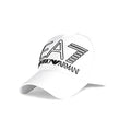 EA7 Emporio Armani Men's Classic Logo Baseball Cap – White Cotton Adjustable Curved Brim Hat