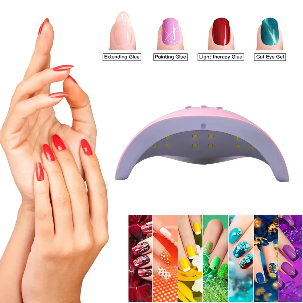 Professional 54W / 36W Pink UV LED Nail Lamp - Portable USB Phototherapy Machine for Gel Polish with HD Digital Timer