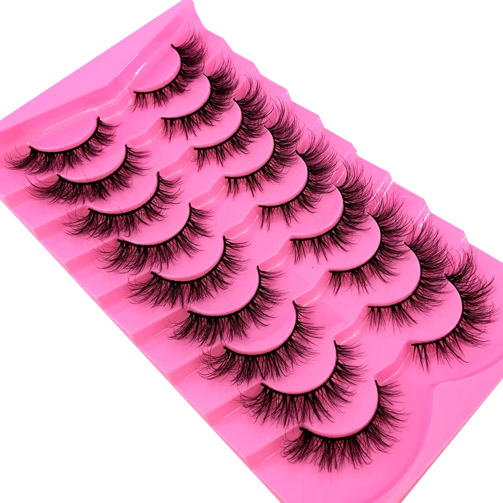 AMSDEN® 10 Pairs Dramatic Volume Faux Mink Eyelashes - Fluffy & Wispy False Lashes Bulk Pack