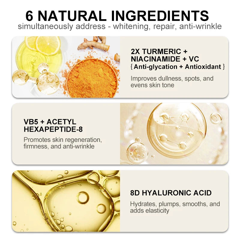 AUQUEST 2X Turmeric Brightening & Rejuvenating Serum – Dark Spot Corrector with 8D Hyaluronic Acid & Vitamin C (40ml)