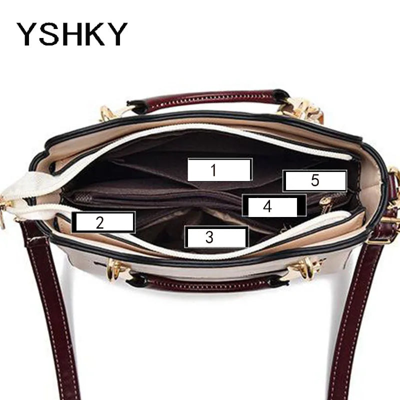Women's PU Leather Handbag - Small Crossbody Purse with Cute Cow Charm & Multi-Pocket Interior - YSHKY