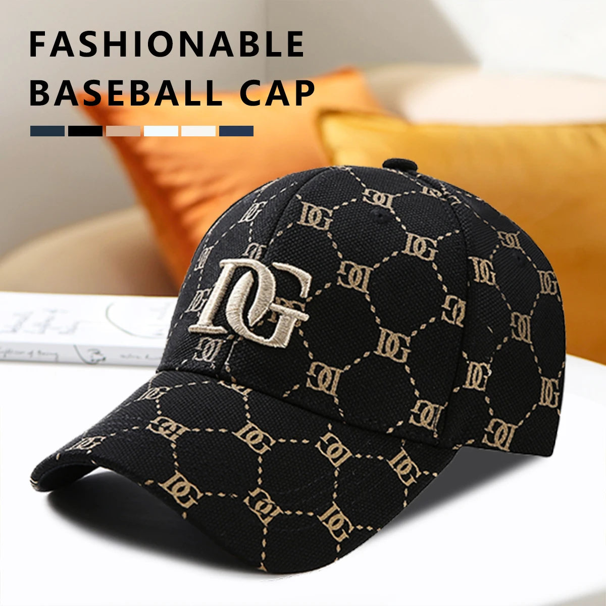 Luxury Monogram Jacquard Baseball Cap – 3D Embroidered Initial Sun Hat