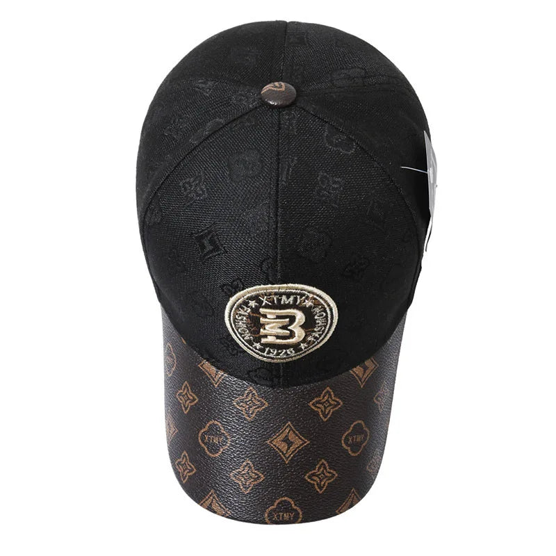 Luxury Monogram Patch Baseball Cap – Unisex Two-Tone Designer Streetwear Hat