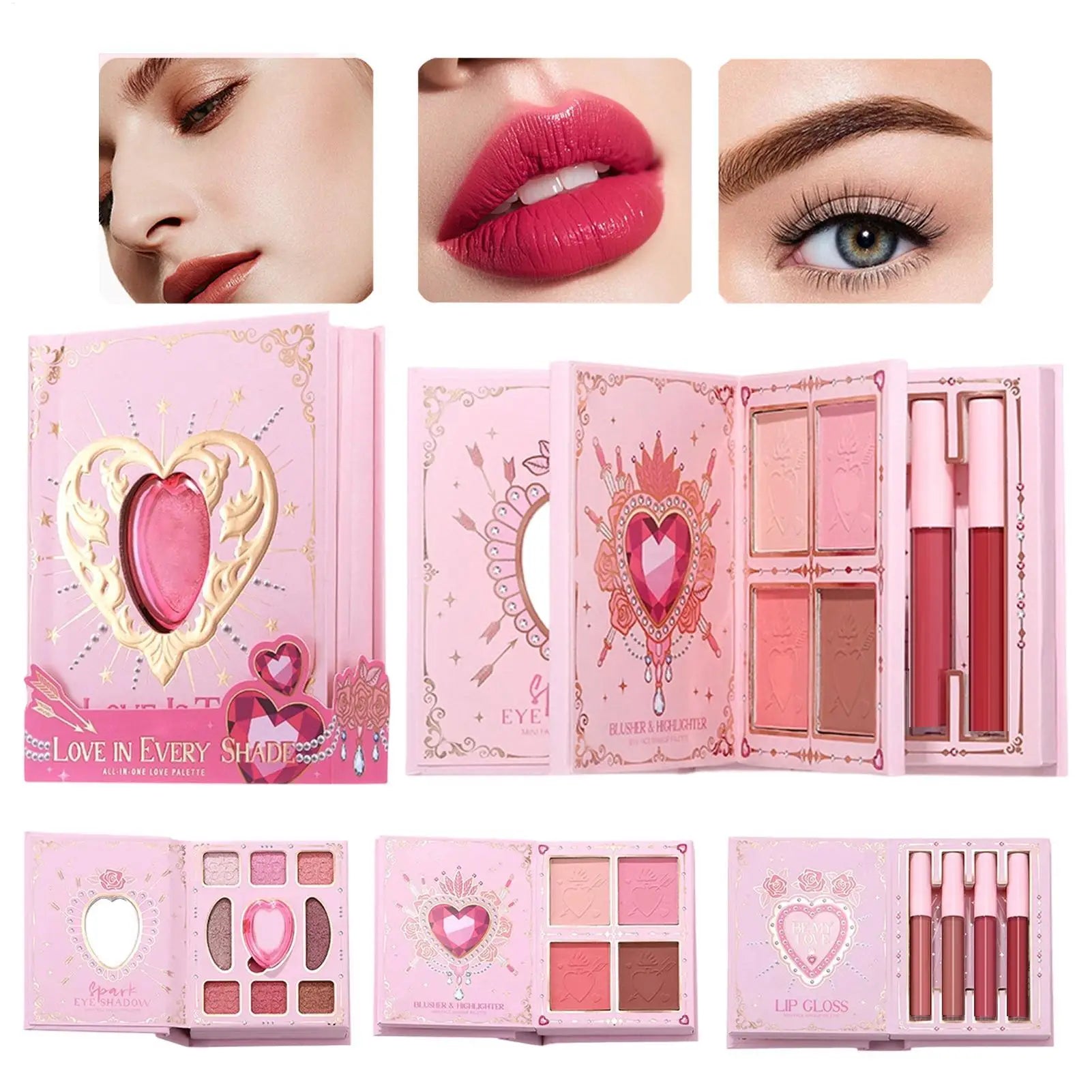 Love In Every Shade - All-In-One Love Palette (3-Layer Makeup Book)