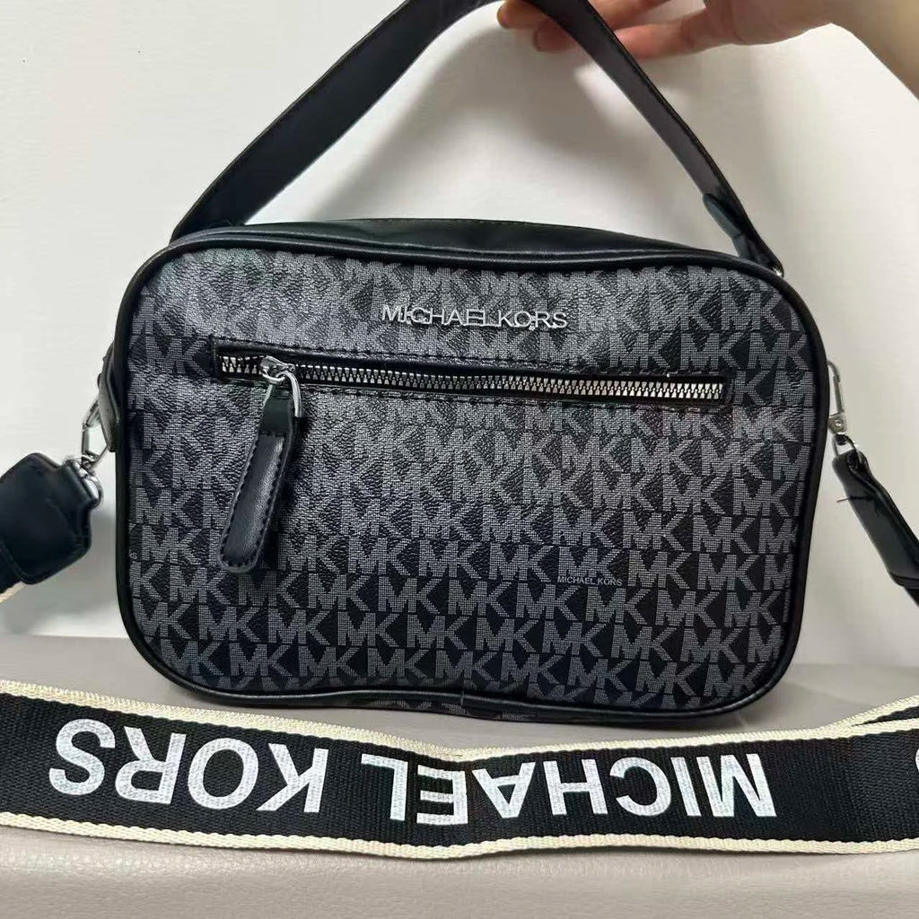 Michael Kors Signature Monogram Top-Handle Crossbody Camera Bag