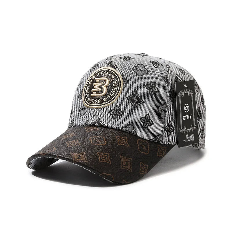 Luxury Monogram Patch Baseball Cap – Unisex Two-Tone Designer Streetwear Hat