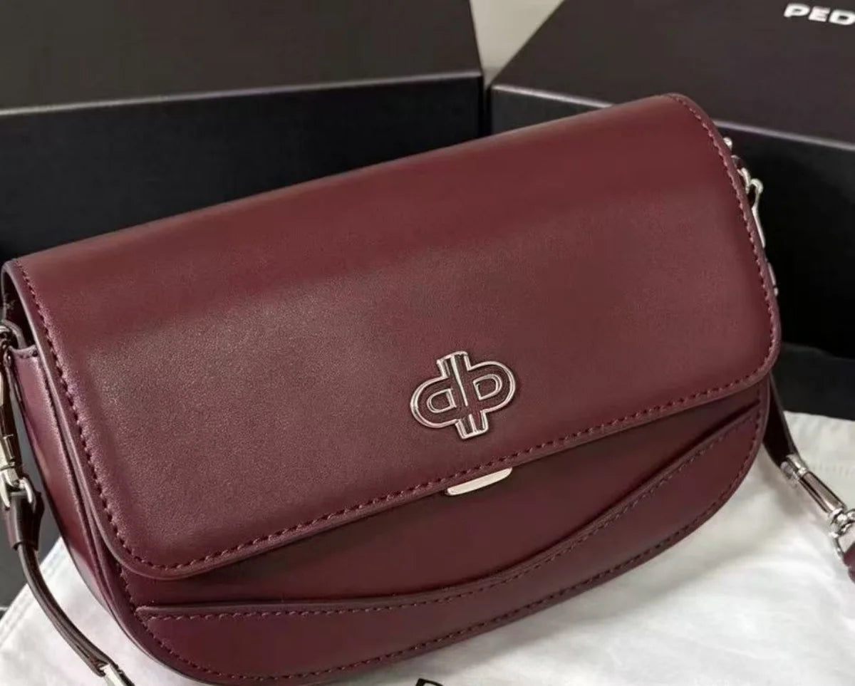 PEDRO Leather Shoulder Bag for Women – Minimalist Flap Crossbody Bag & Underarm Clutch Purse