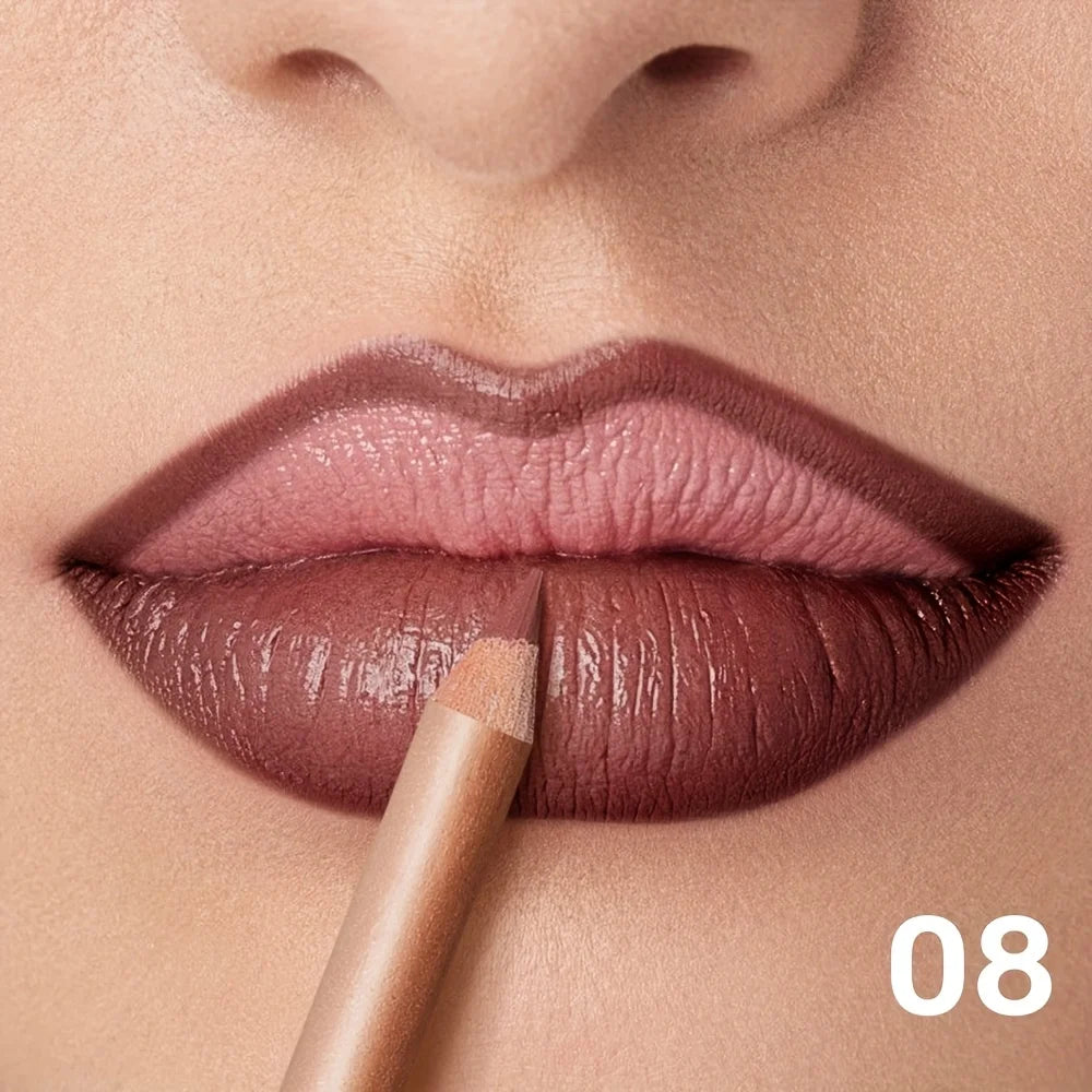 Silky Precision Pout Lip Liner Pencil – Waterproof Velvet Matte Lip Definer & Contour