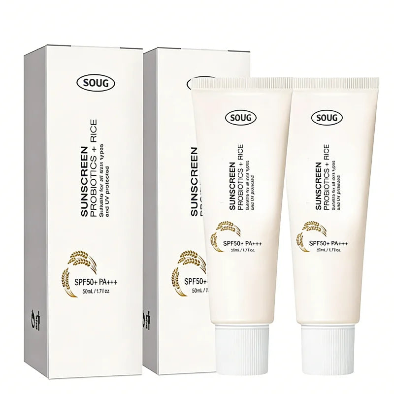 SOUG Rice + Probiotics Sunscreen SPF50+ PA+++ (50ml) – Daily Hydrating Broad Spectrum UV Sun Protection for Face & Body