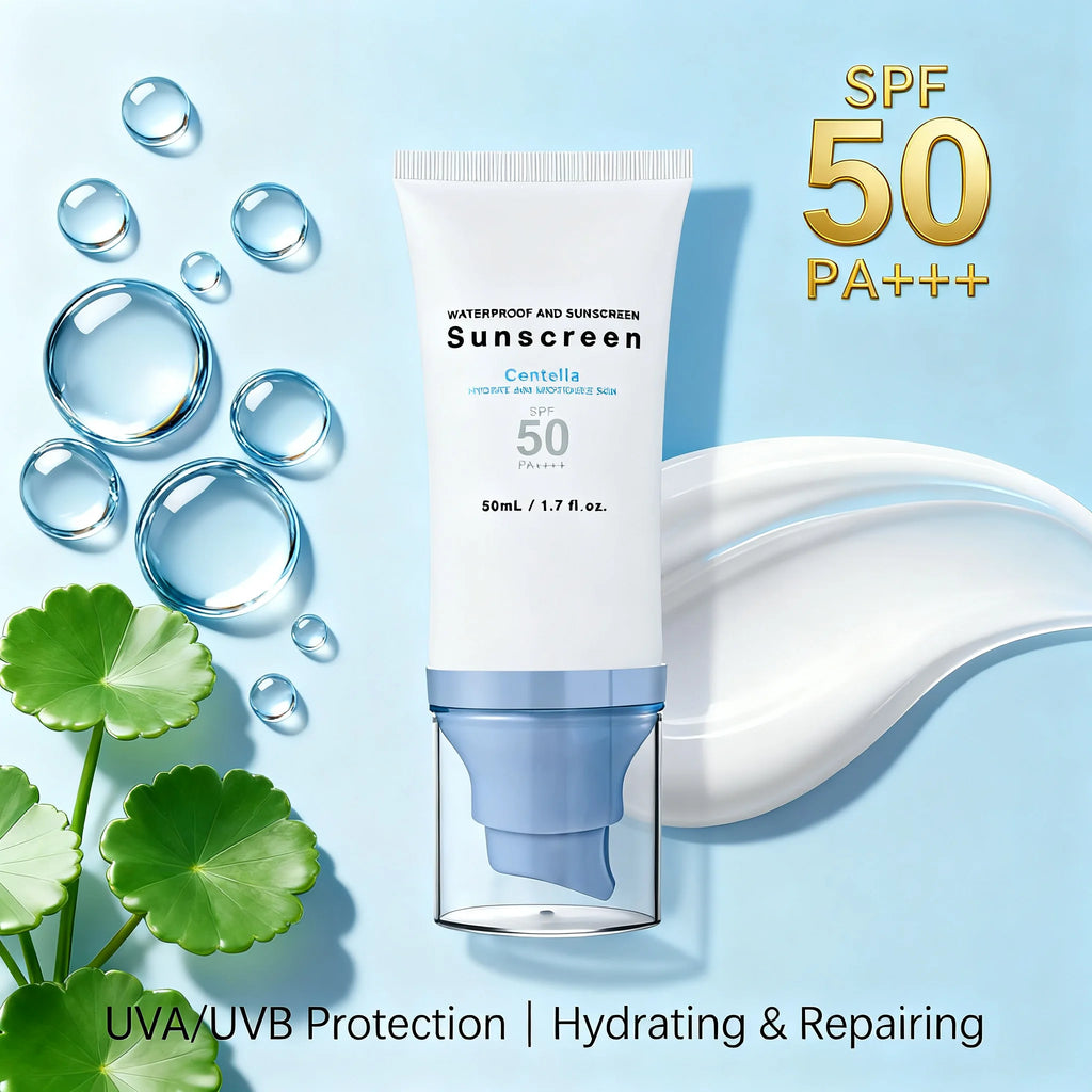 SOUG Centella Waterproof Sunscreen SPF50+ PA++++ (50ml) – Hydrating & Repairing Daily UV Defense with Niacinamide & Hyaluronic Acid