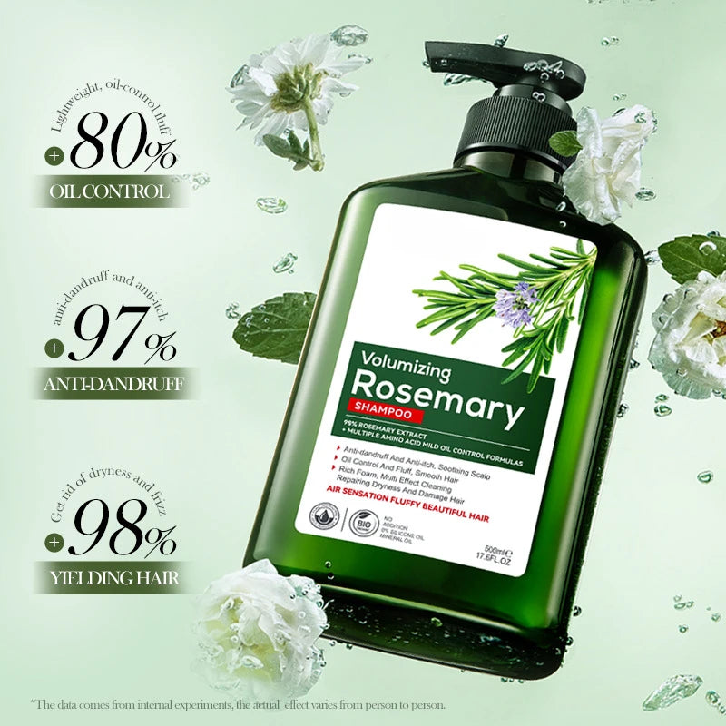 Volumizing Rosemary Anti-Dandruff & Oil Control Shampoo (500ml / 17.6 fl. oz) – Fluffy Hair, Anti-Itch & Scalp Soothing Cleanser