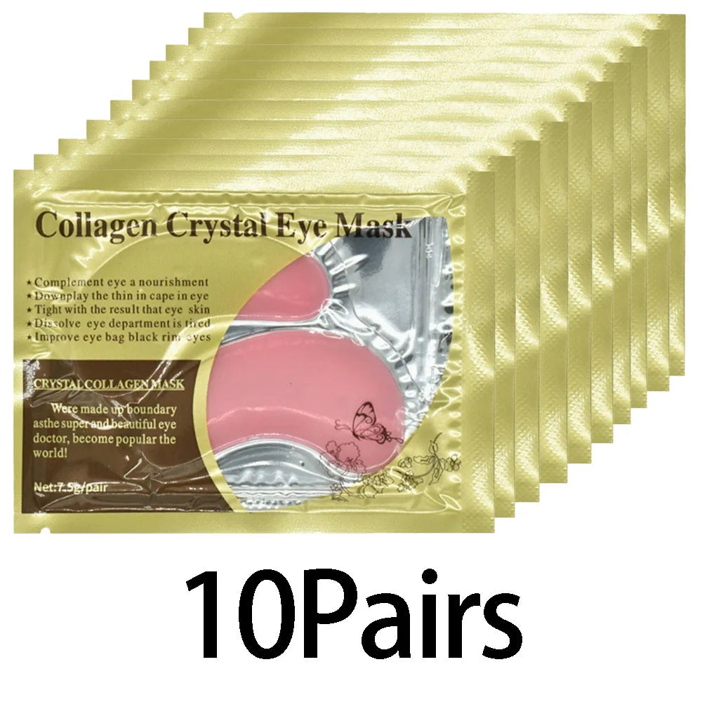 Collagen Crystal Under-Eye Mask Patches (10 Pairs) – Anti-Aging Hydrogel Eye Pads for Dark Circles, Puffiness & Fine Lines