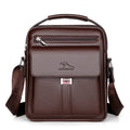Men's Leather Crossbody Shoulder Bag – Classic Top-Handle Messenger Bag for Daily Business & Travel