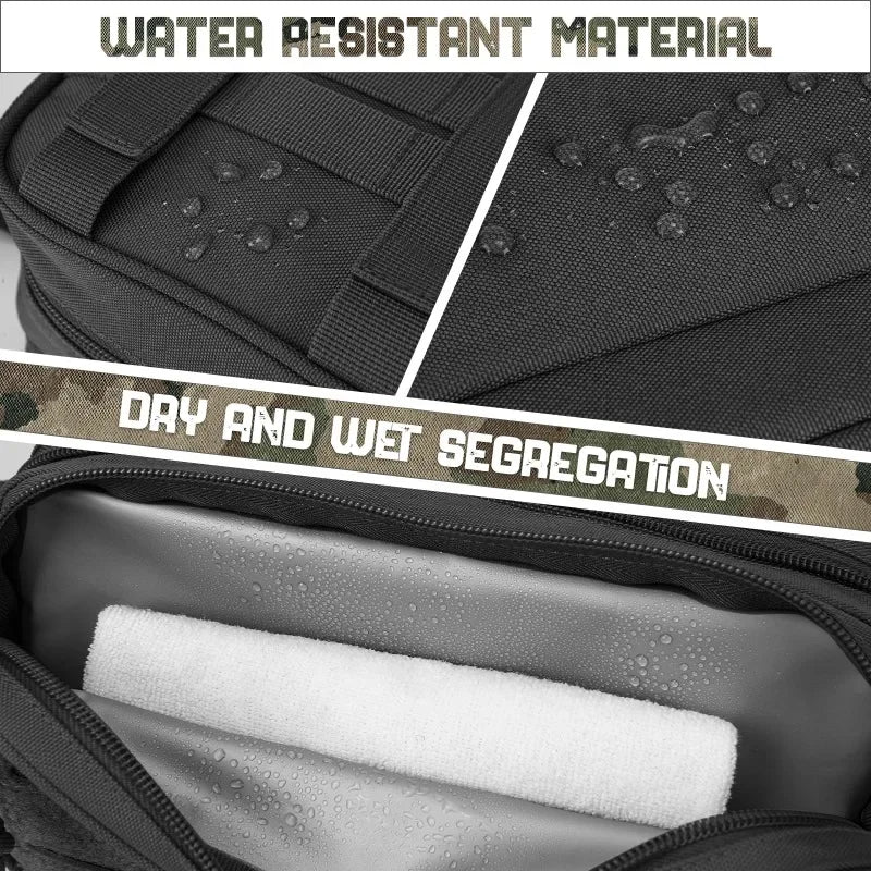 Tactical Travel Toiletry Bag – Water-Resistant MOLLE Dop Kit with Wet & Dry Separation