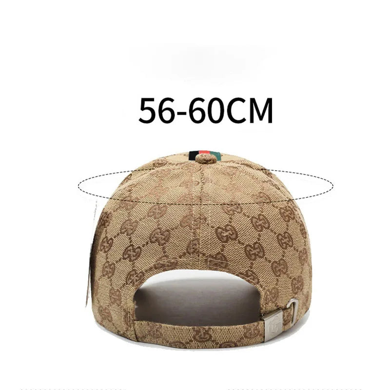 Designer Monogram Striped Baseball Cap – Unisex 3D Embroidered Luxury Streetwear Hat
