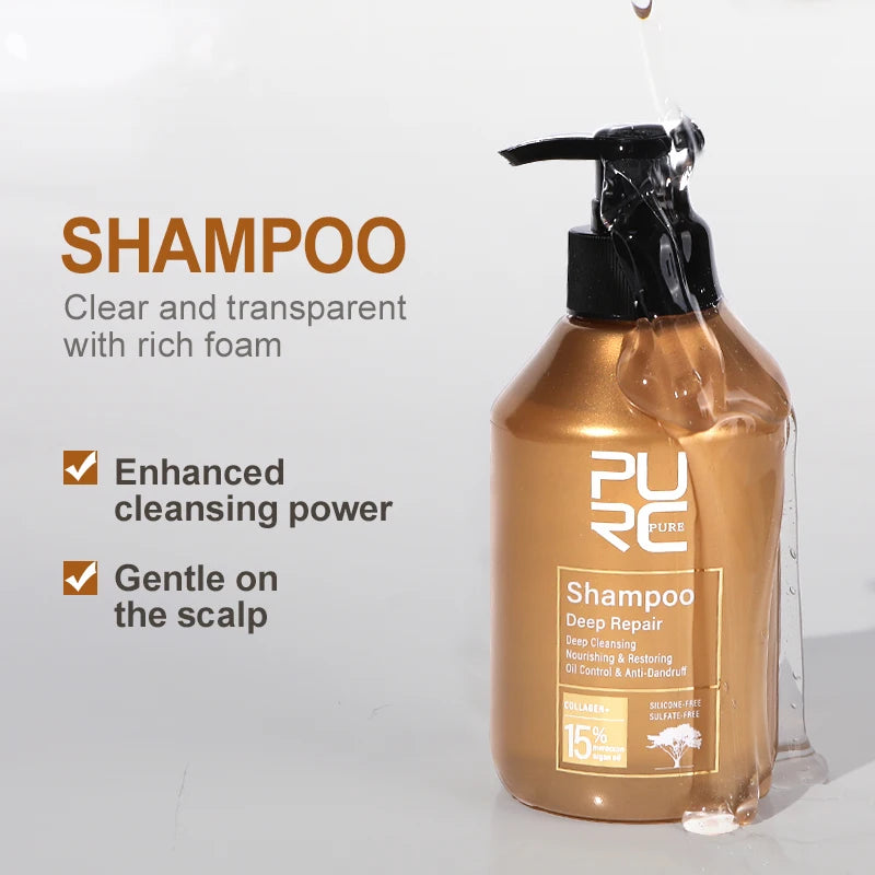 PURC Morocco Argan Oil Shampoo & Conditioner Set | Deep Repair & Anti-Dandruff