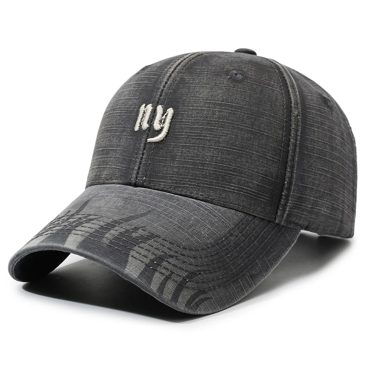 Vintage Washed Cotton Baseball Cap – Unisex Distressed Embroidered Streetwear Dad Hat