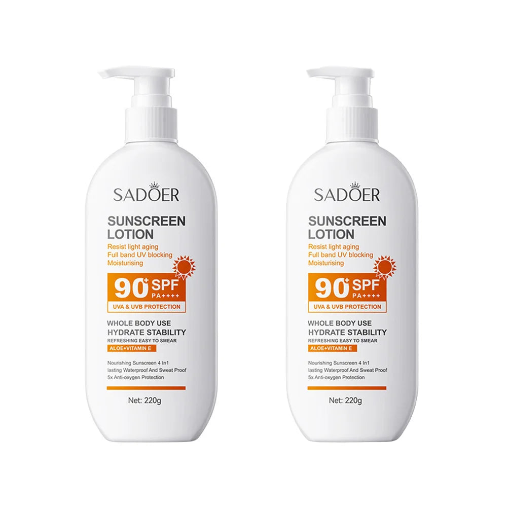SADOER SPF 90+ High Protection Sunscreen Lotion with Aloe & Vitamin