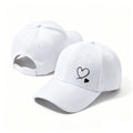 Minimalist Double Heart Embroidered Baseball Cap – Unisex Adjustable Cotton Dad Hat