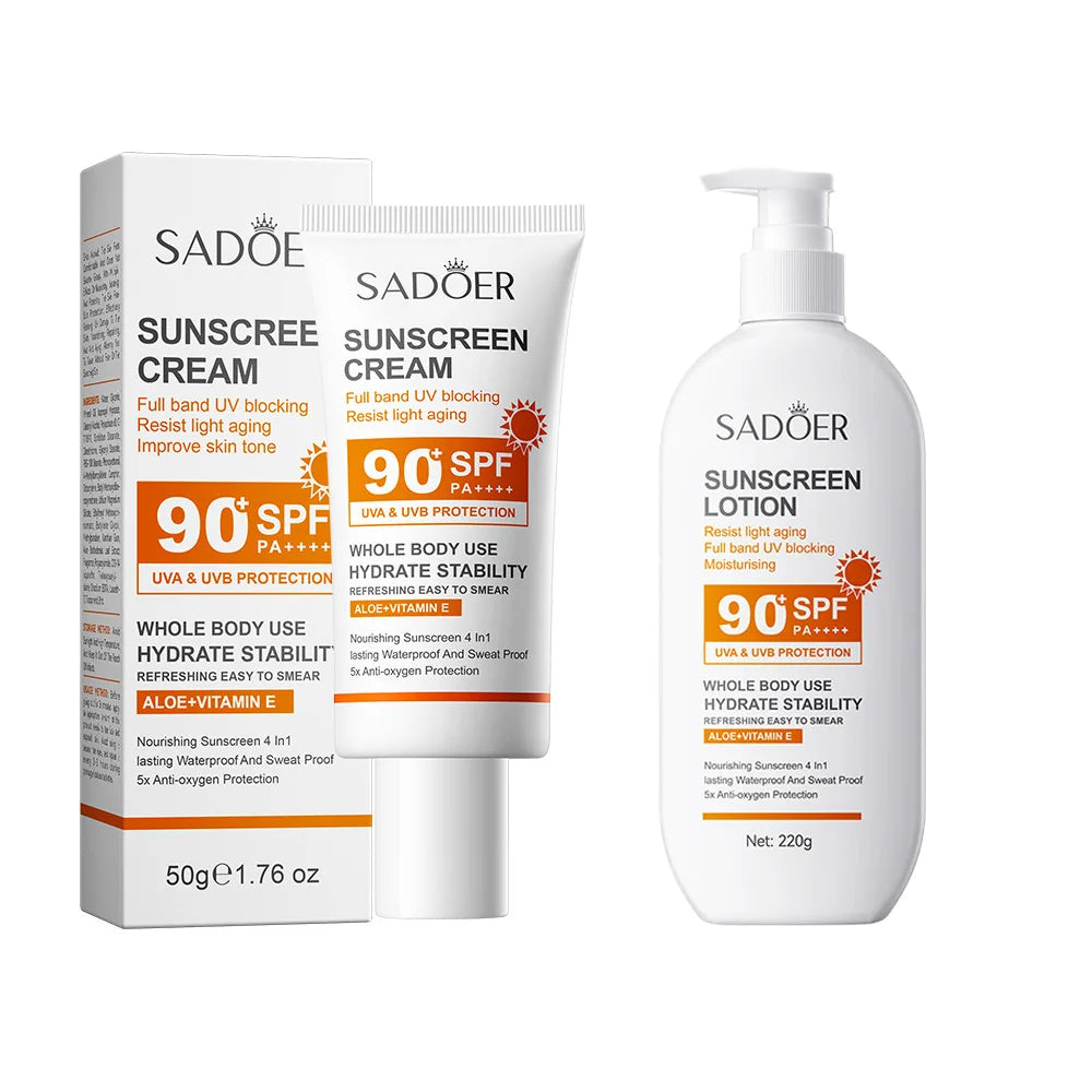 SADOER SPF 90+ High Protection Sunscreen Lotion with Aloe & Vitamin