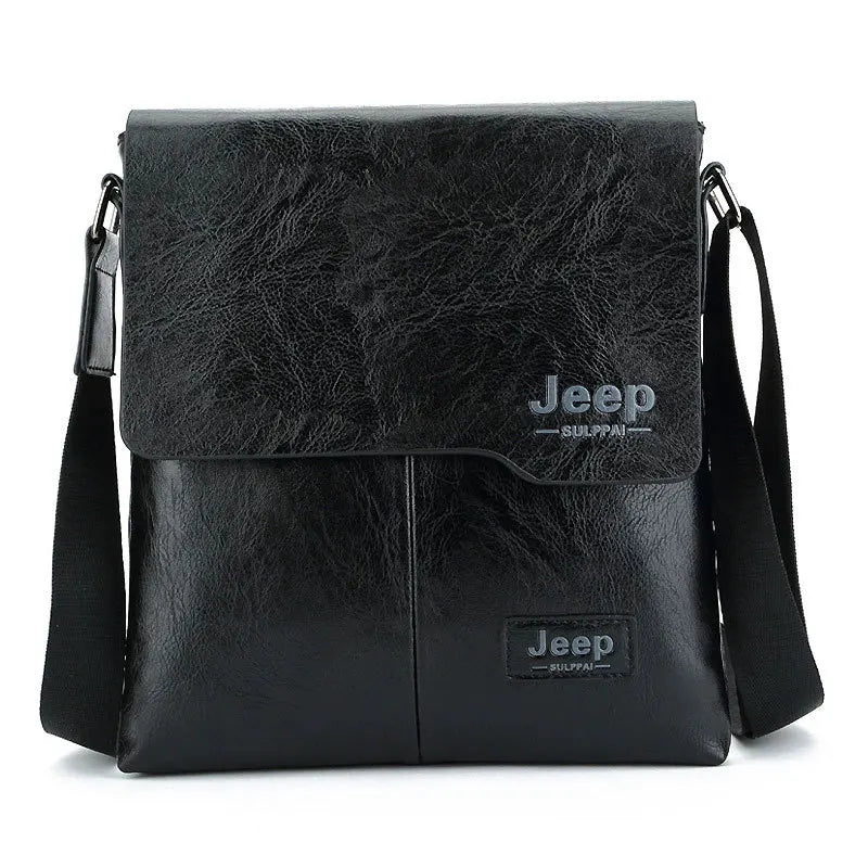 Men’s Vintage Leather Crossbody Shoulder Bag Set – Retro Messenger Bag with Matching Wallet