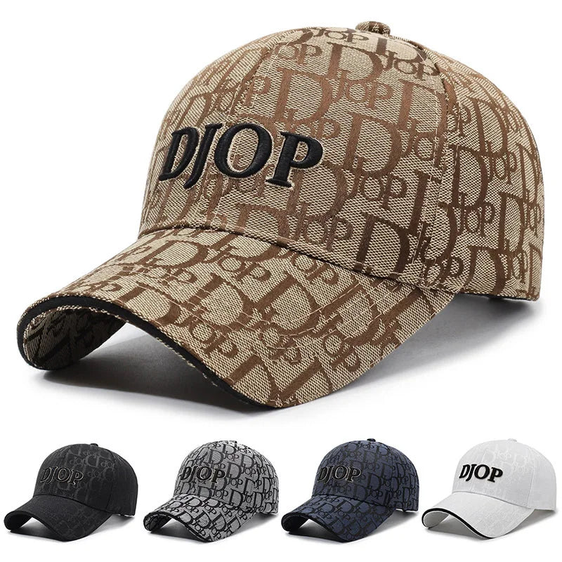 Vintage Jacquard Monogram Baseball Cap – 3D Embroidered Streetwear Hat