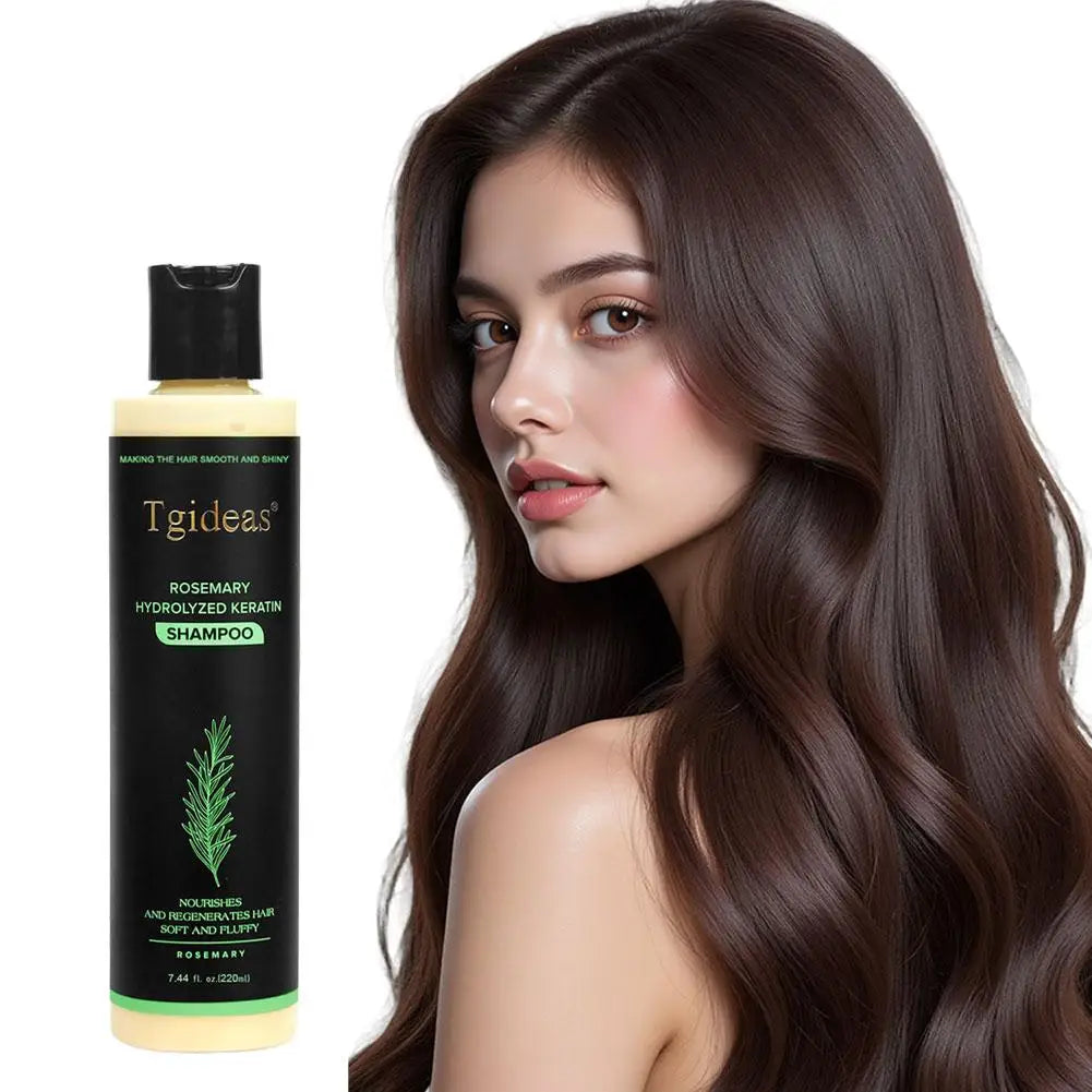 Tgideas Rosemary Hydrolyzed Keratin Shampoo – Smooth, Shiny & Volumizing (7.44 fl. oz. / 220ml)