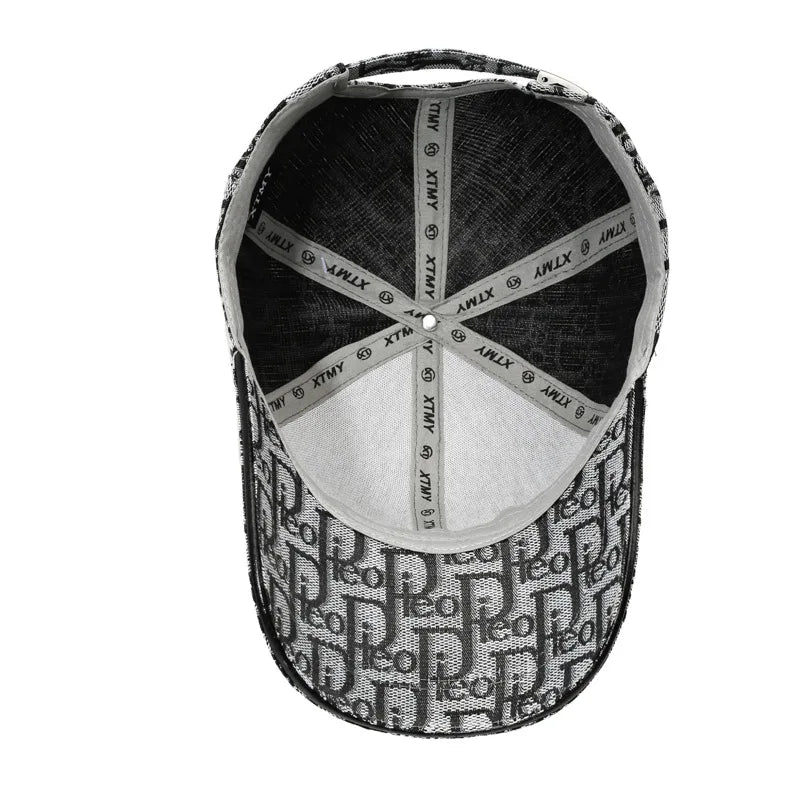 Luxury Jacquard Monogram Baseball Cap – Unisex Adjustable Designer Streetwear Hat