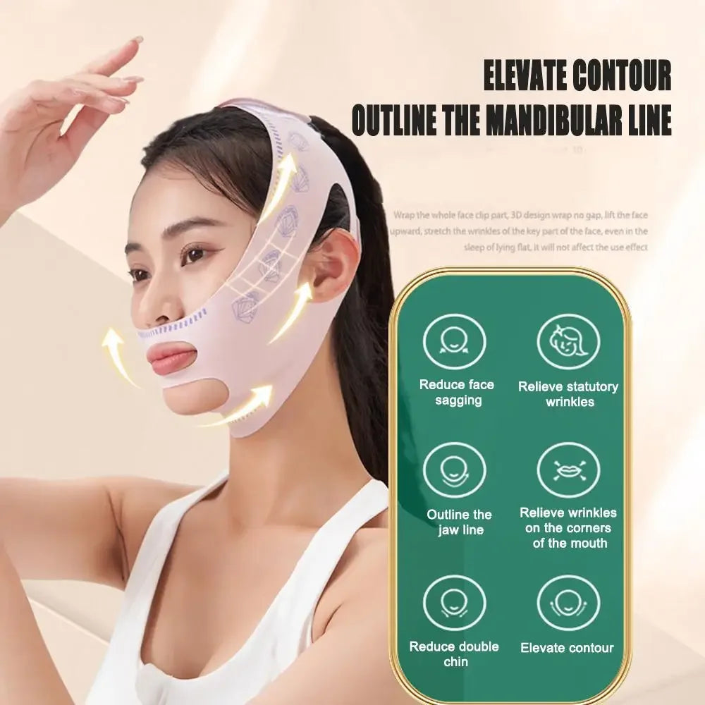 V-Line Face Lifting Mask Strap – Double Chin Reducer & Mandibular Contour Slimming Shaper Band for Women