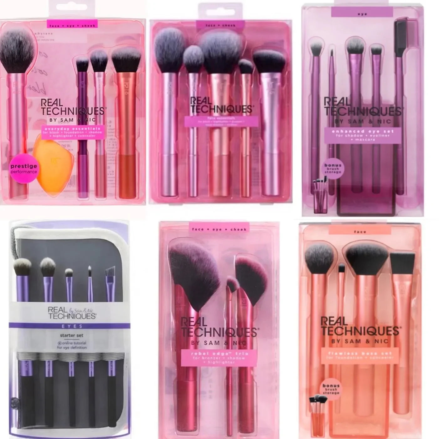 Real Techniques Professional Makeup Brush Sets & Individual Cosmetic Tools