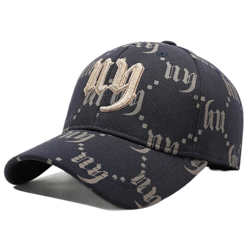 Luxury Monogram Embroidered Baseball Cap – Unisex Gothic Lettering Streetwear Dad Hat