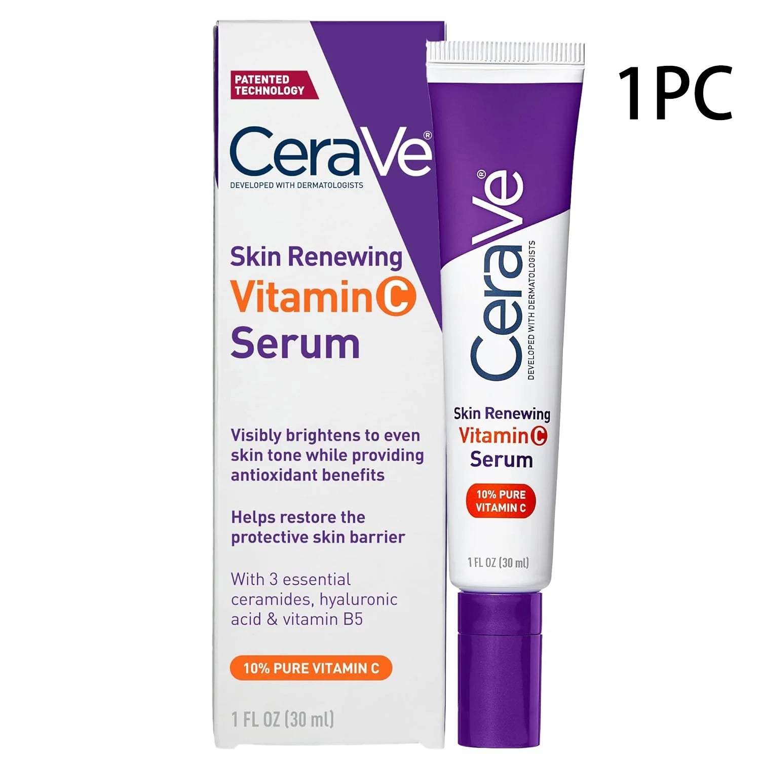 CeraVe Skin Renewing Vitamin C Serum - 10% Pure Vitamin C (1 FL OZ / 30 ml)