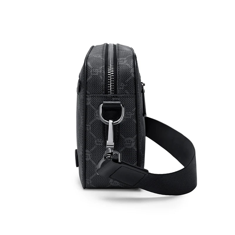 GOLF Men's Monogram Leather Crossbody Bag – Luxury Geometric Messenger Bag & Urban Camera Bag for Men