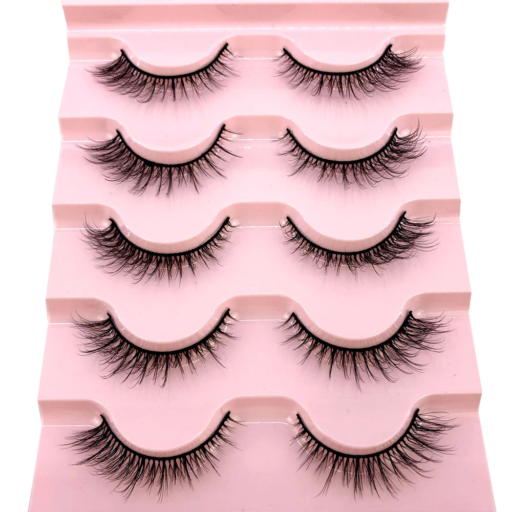 AMSDEN® 10 Pairs Dramatic Volume Faux Mink Eyelashes - Fluffy & Wispy False Lashes Bulk Pack