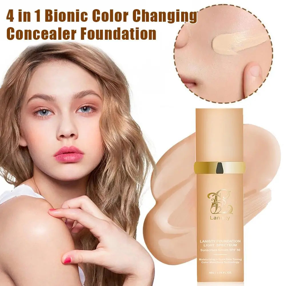 4-in-1 Bionic Color-Changing Concealer & Sunscreen Foundation SPF 50