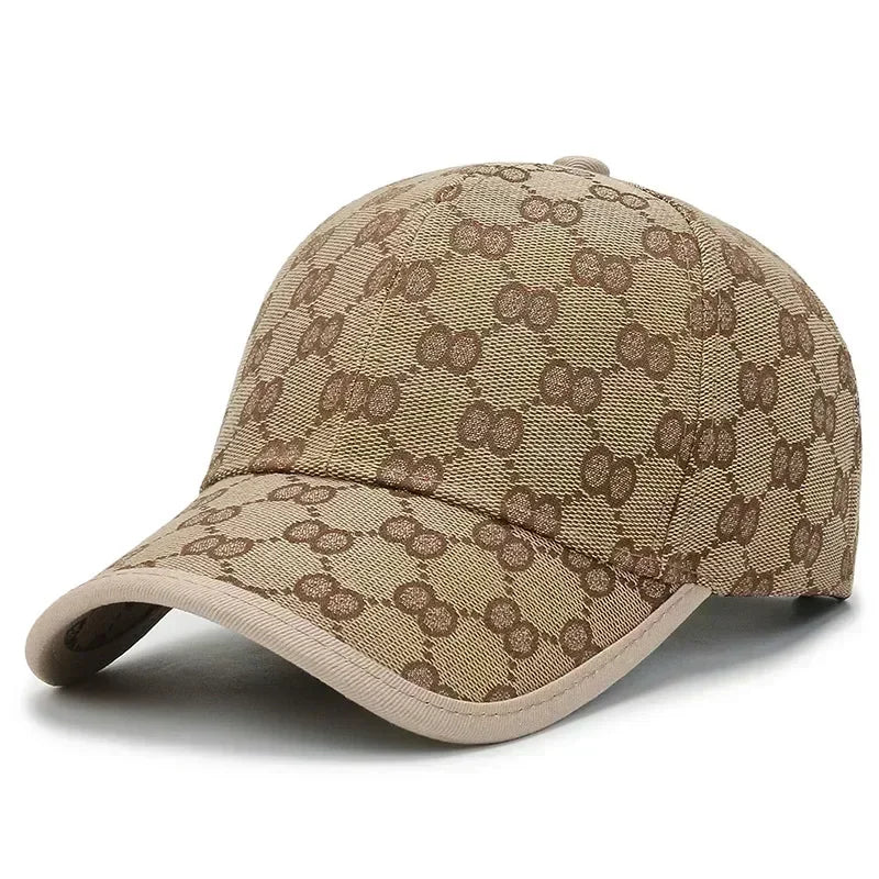 Luxury Monogram Jacquard Baseball Cap – Classic Curved Brim Sun Hat