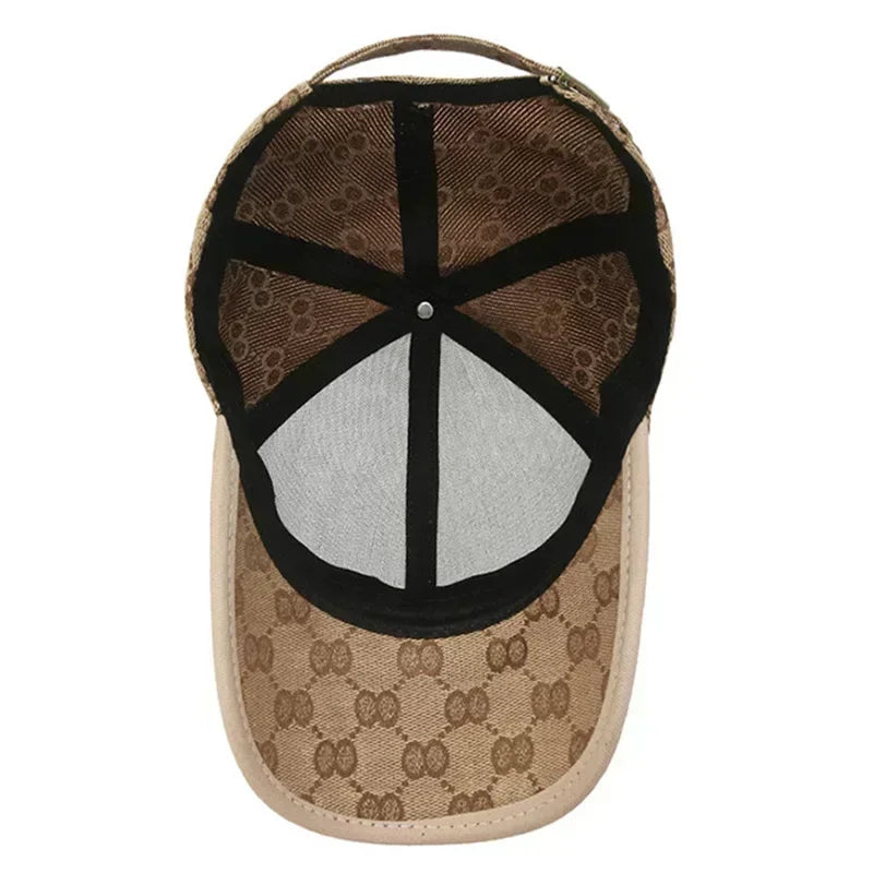 Luxury Monogram Jacquard Baseball Cap – Classic Curved Brim Sun Hat