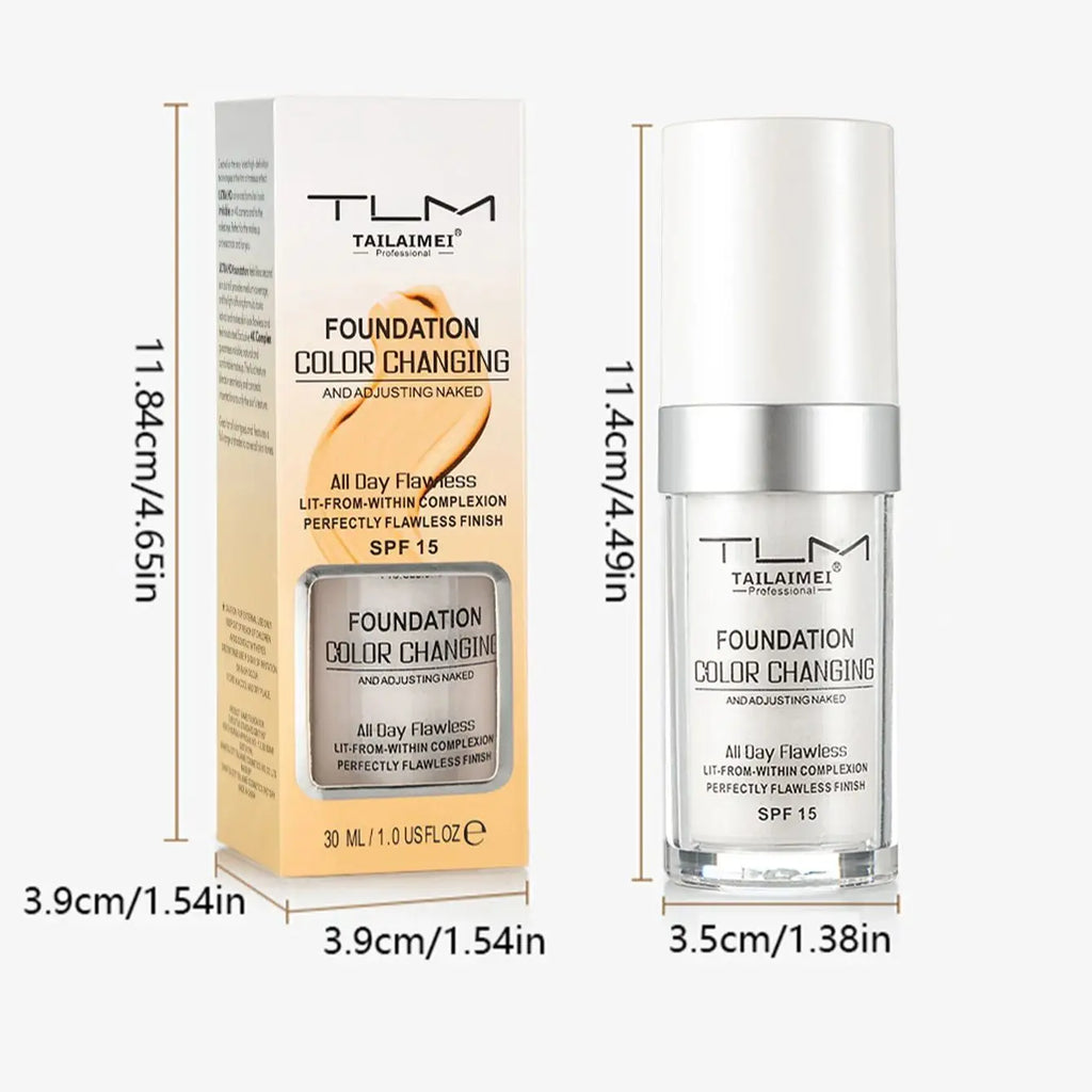 Color Changing Foundation – Flawless Shade Adjusting Naked Liquid Makeup (SPF 15)