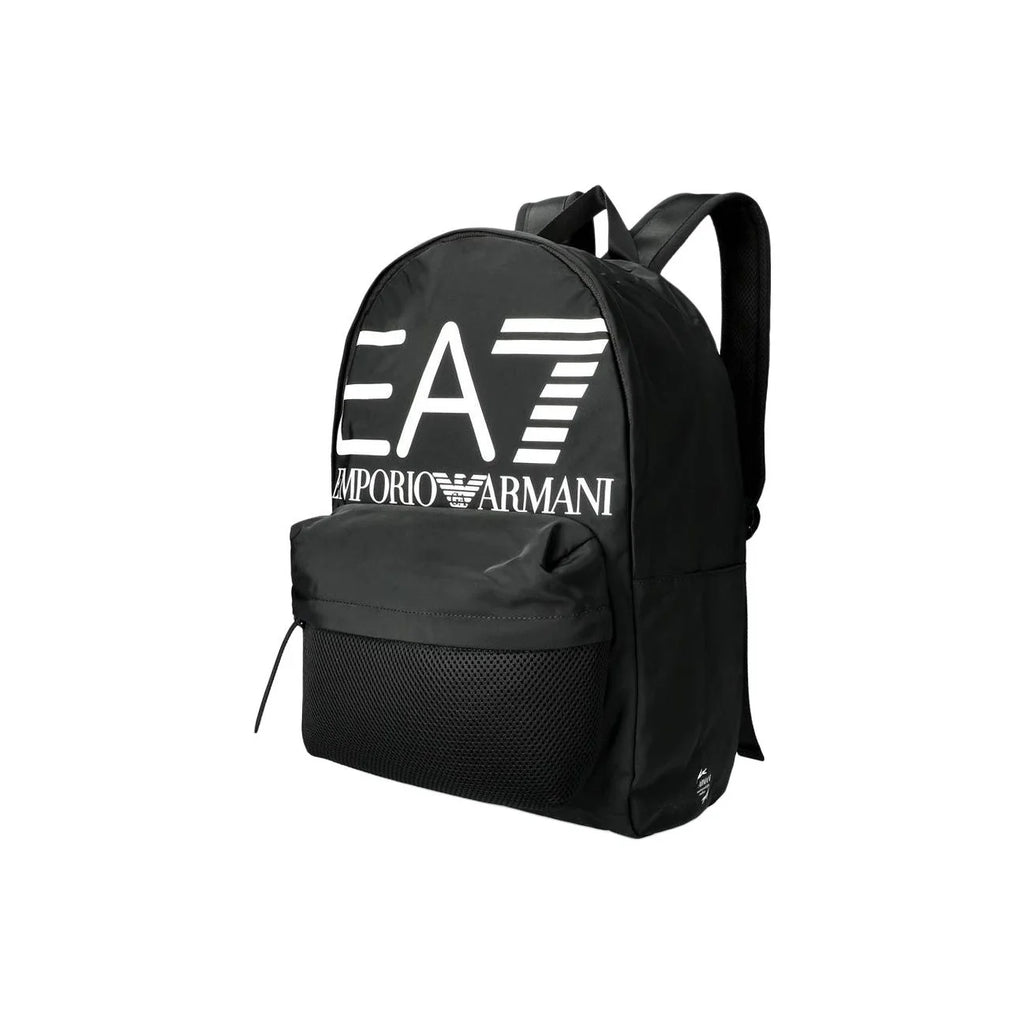 EA7 Emporio Armani Unisex Sport Backpack – Black & White Logo Laptop Daypack