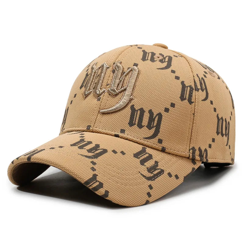 Luxury Monogram Embroidered Baseball Cap – Unisex Gothic Lettering Streetwear Dad Hat