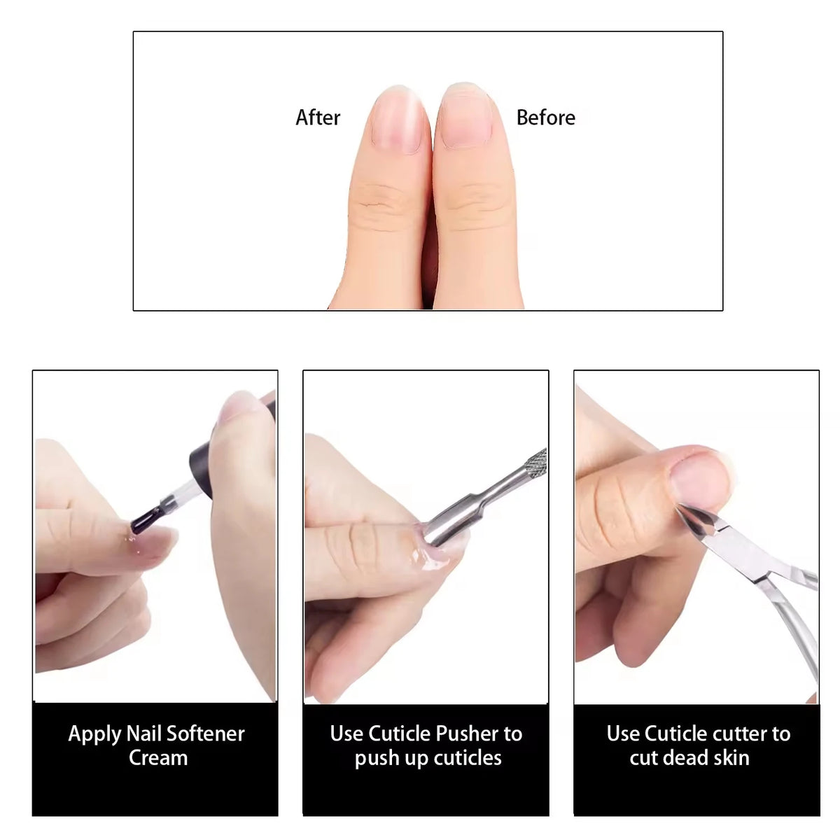Professional Stainless Steel Cuticle Nipper & Pusher Set