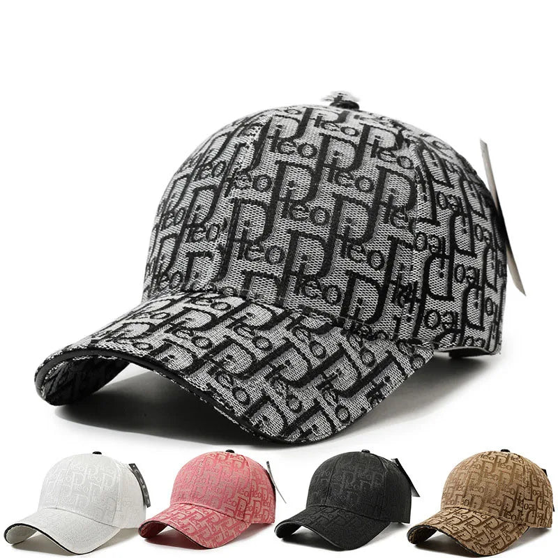 Luxury Jacquard Monogram Baseball Cap – Unisex Adjustable Designer Streetwear Hat