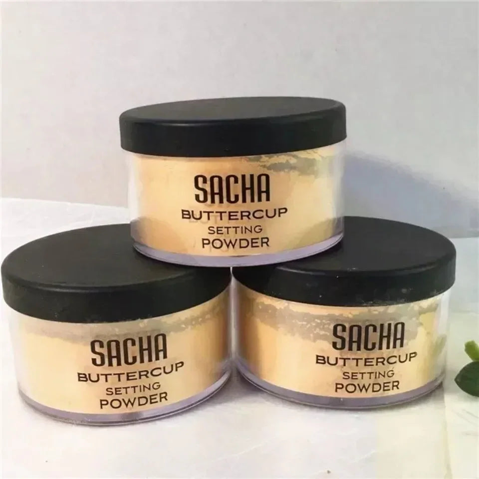 SACHA Buttercup Setting Powder (10g) – Matte Loose Finishing Powder for Baking, Oil Control & Flash-Friendly Complexion