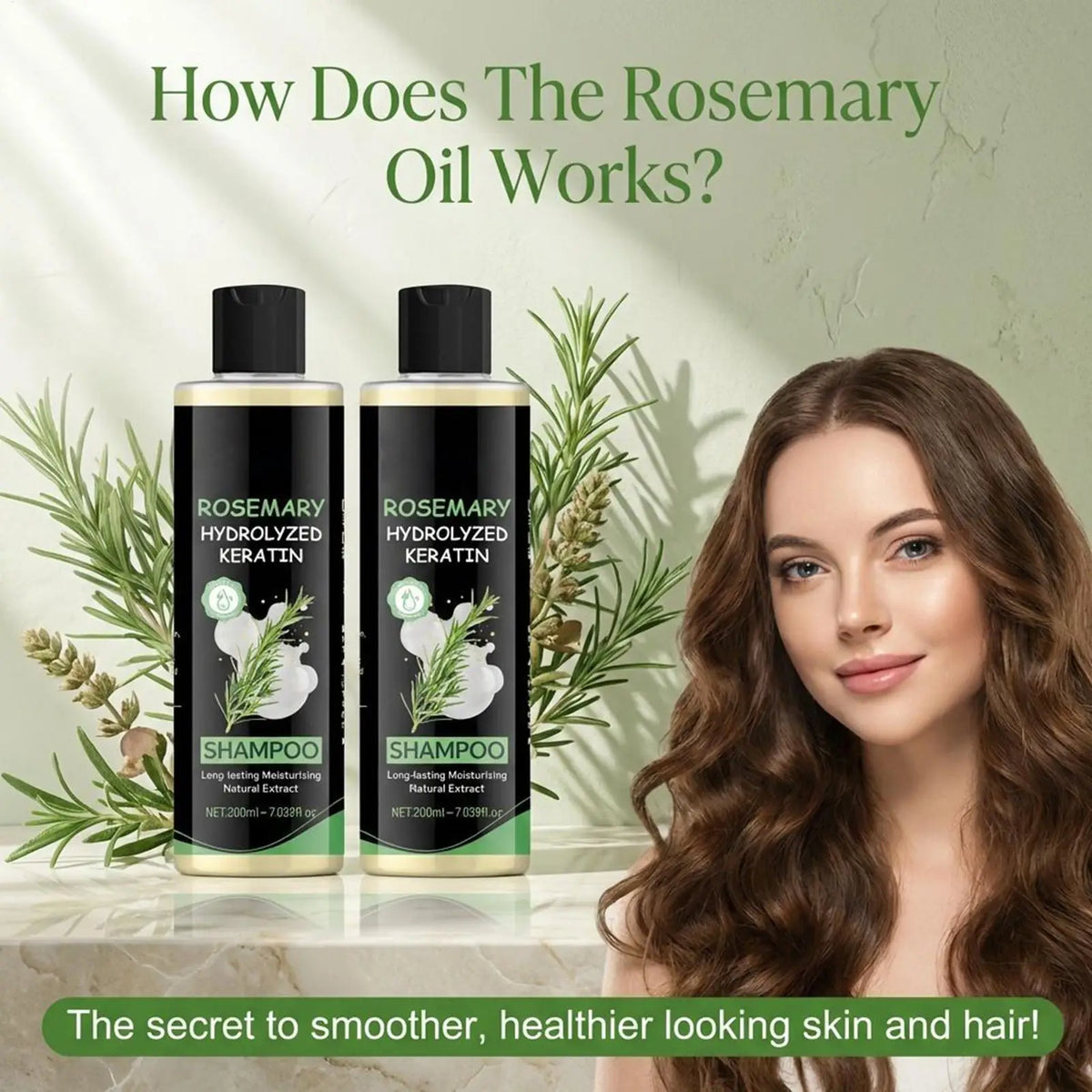 Rosemary Hydrolyzed Keratin Hair Growth & Repair Shampoo (200ml / 7.03 fl. oz)