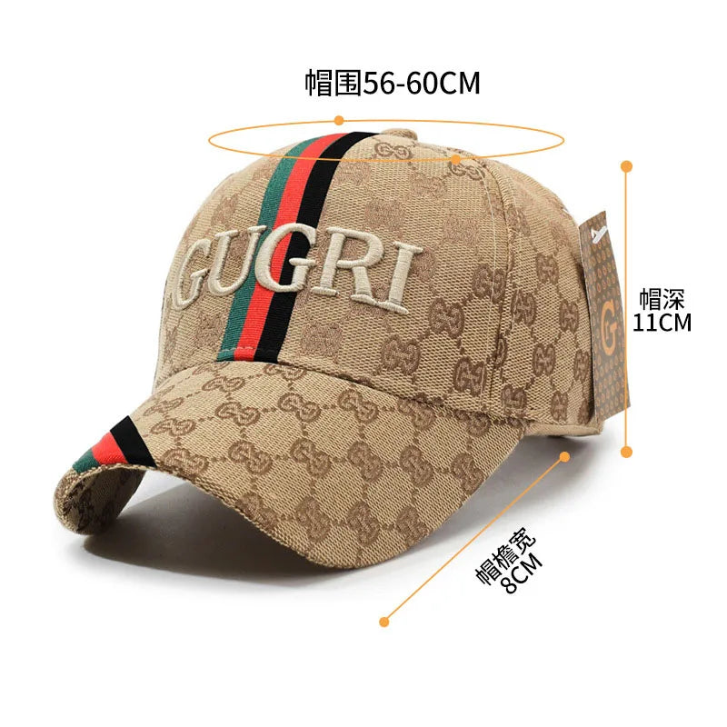 Designer Monogram Striped Baseball Cap – Unisex 3D Embroidered Luxury Streetwear Hat