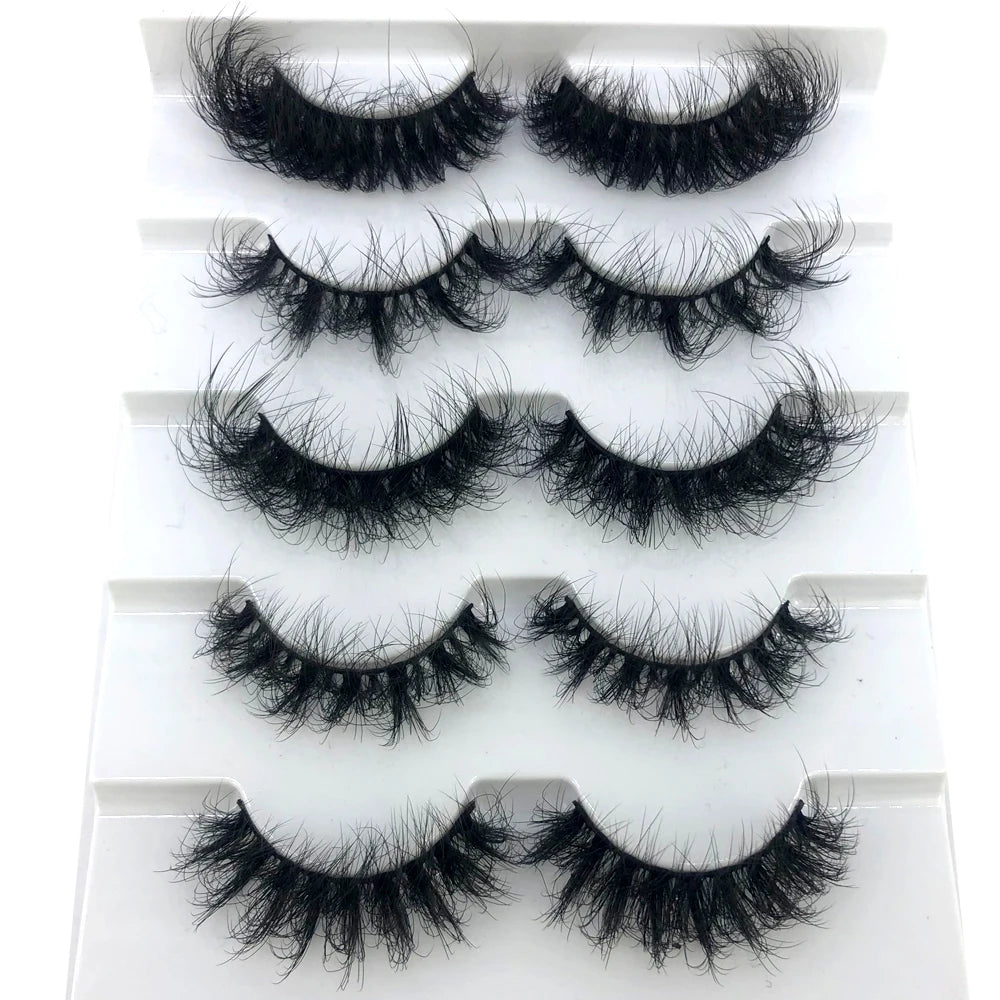 Premium 5D Mink Lashes - Wispy, Dramatic Volume Eyelashes (Bulk 10-Pair Pack)