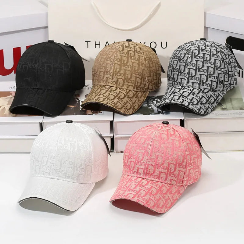 High-End Jacquard Embroidered Designer Letter Motif Baseball Cap – Premium 6-Panel Dad Hat