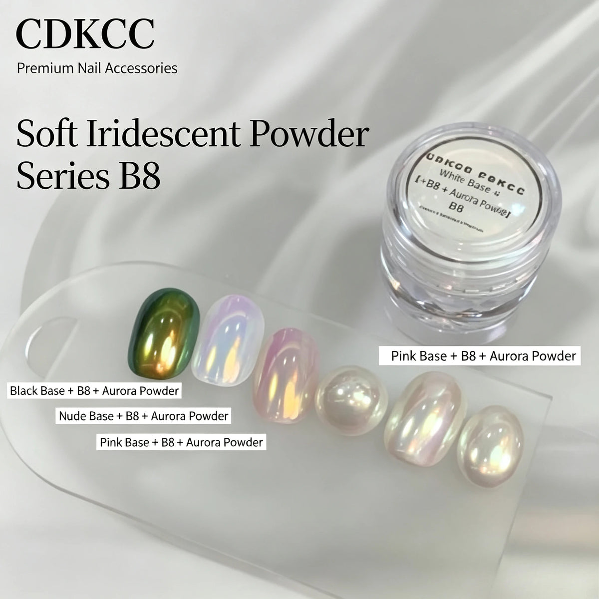High-Transparency Moonlight Chrome Nail Powder – Icy Aurora Mirror Pigment for Nail Art