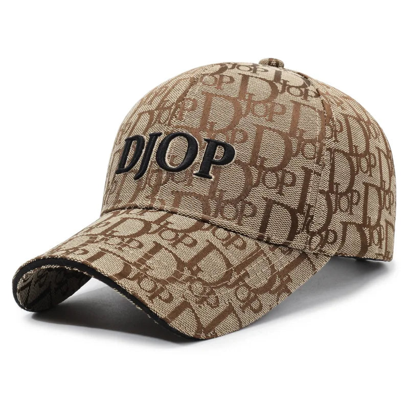 Vintage Jacquard Monogram Baseball Cap – 3D Embroidered Streetwear Hat